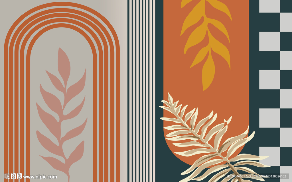 莫兰迪现代简约背景墙