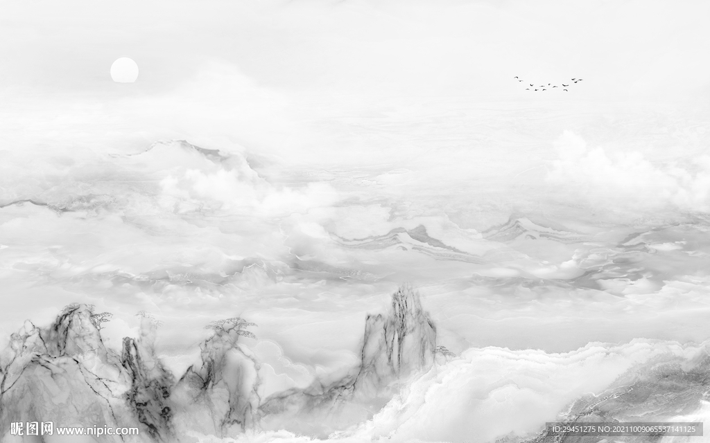 石纹灰色山水背景 tif分层