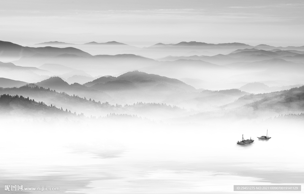 客厅 灰色新山水画 tif分层