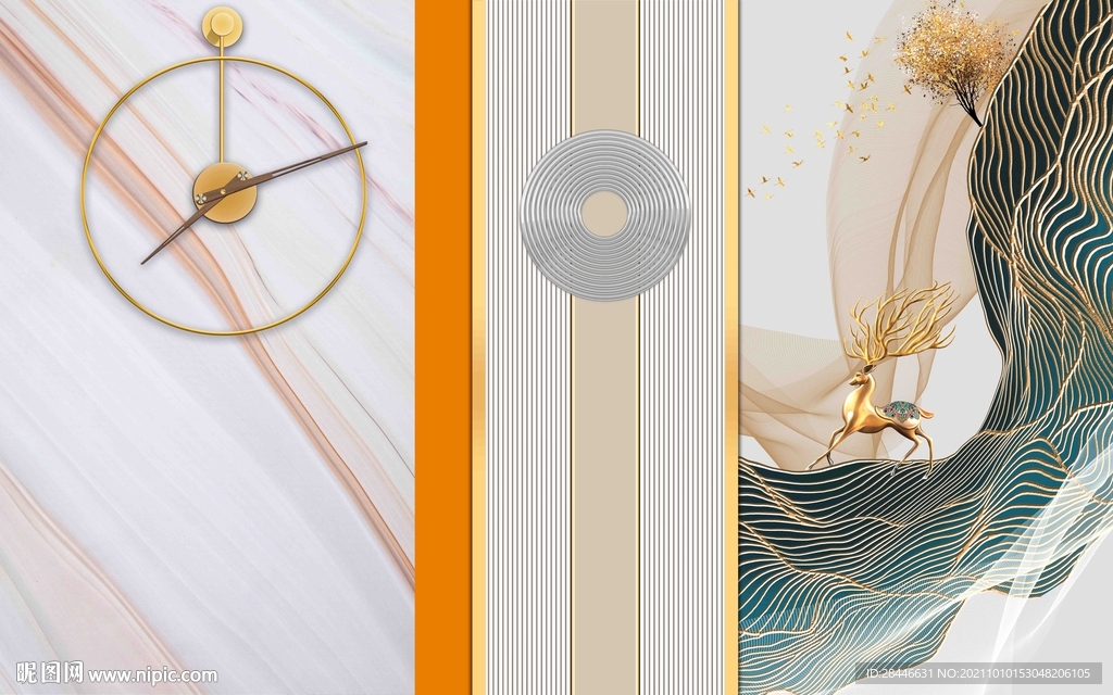 莫兰迪现代简约背景墙