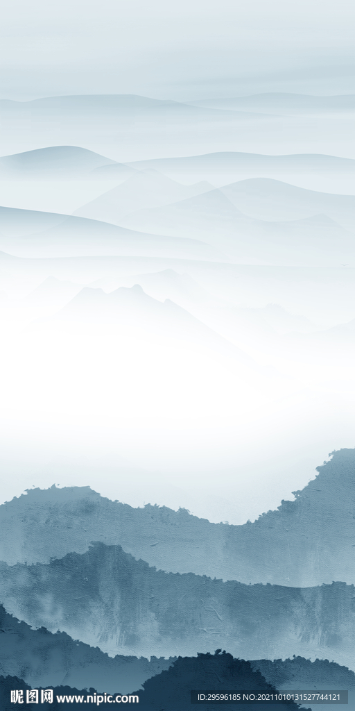 蓝色 玄关背景 tif山水分层