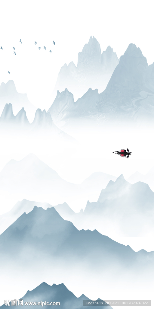 大气 玄关背景 tif山水分层