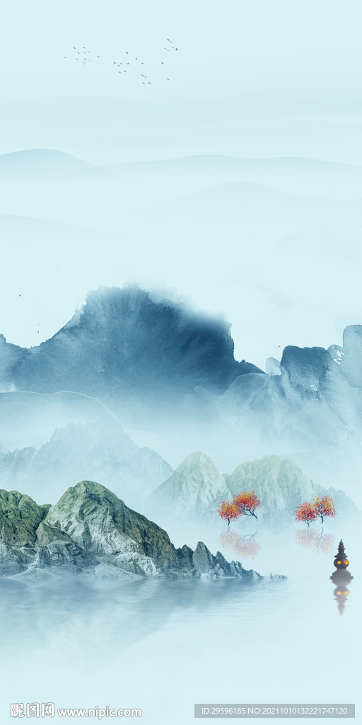 大气 玄关新画 tif山水分层