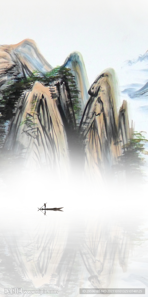 国画玄关新画 tif山水分层