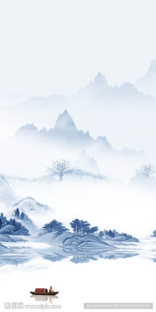 大气装饰画山水图 TIF分层