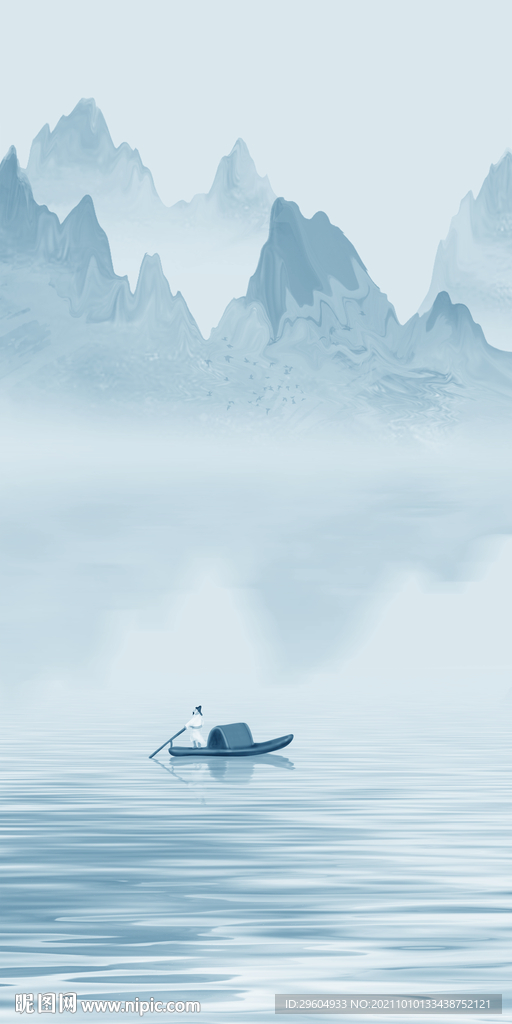 中式 装饰画山水图 TIF分层