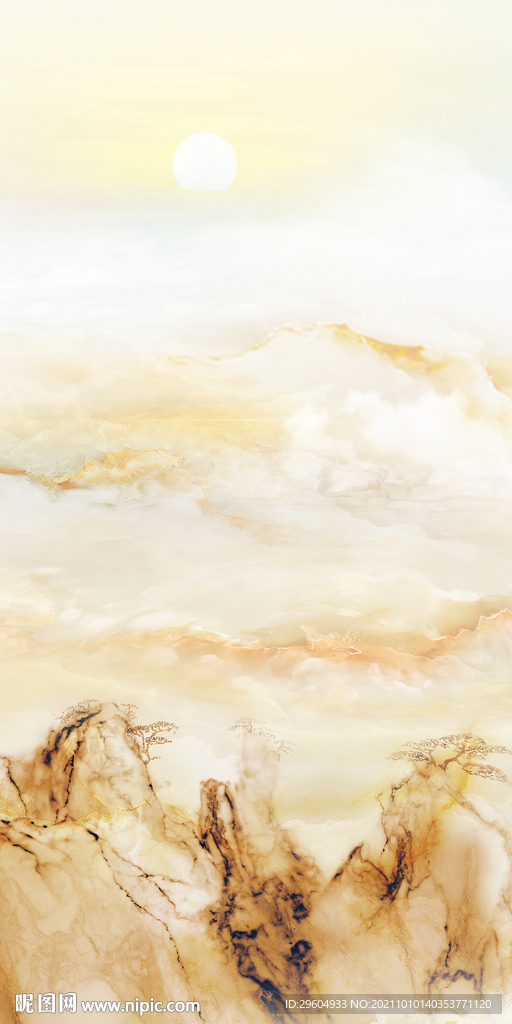 石纹 装饰画山水图 TIF分层