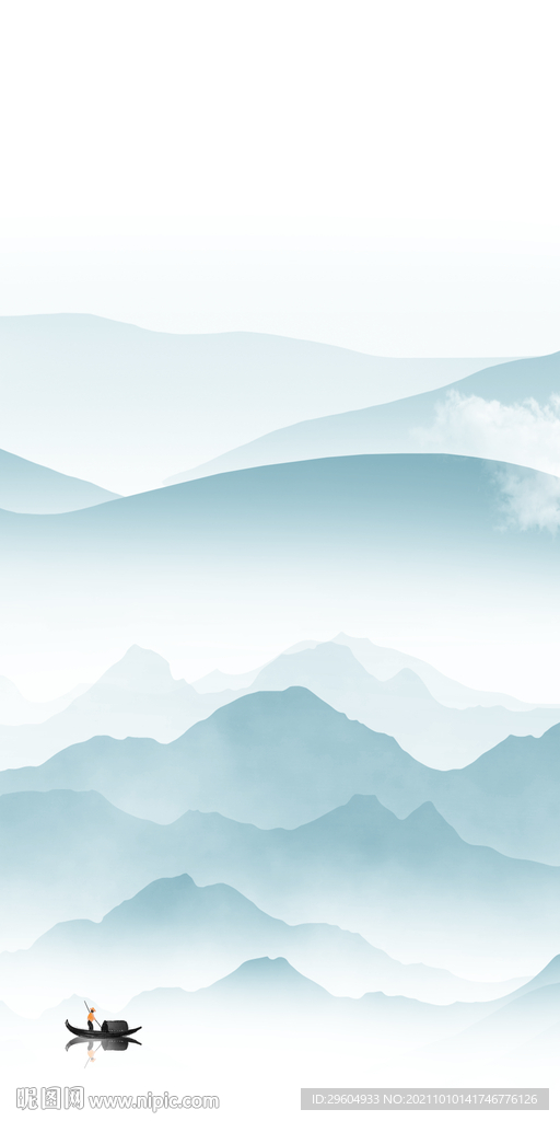 高档 玄关山水 TIF分层画 