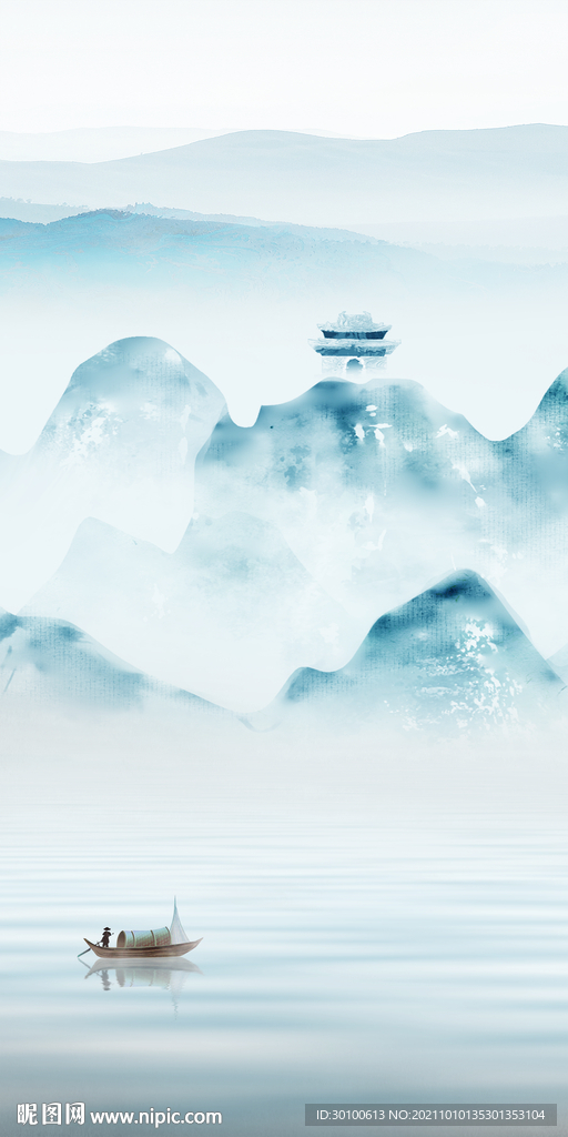 别墅 现代玄关山水 tif分层