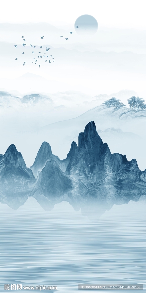 爆款玄关山水新画 tif分层