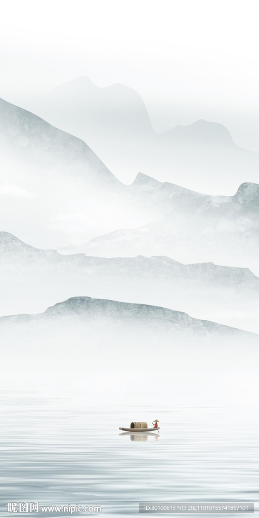 大气现代玄关山水 tif分层