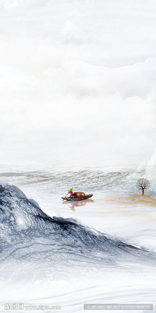 石纹 高端山水玄关 TIF分层