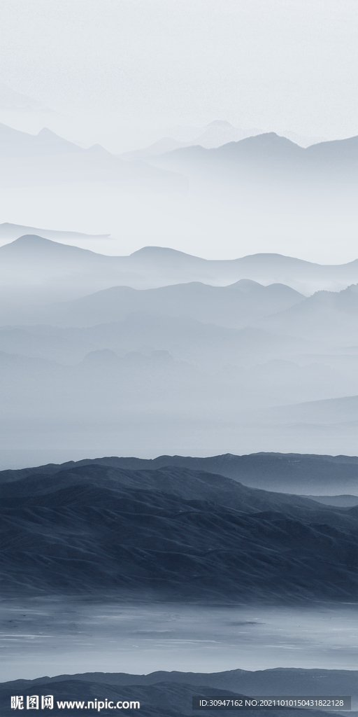 新中式山水风景玄关 TIF分层