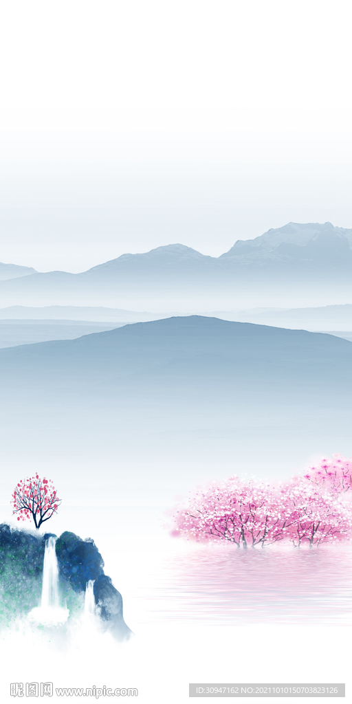 别墅山水简约玄关 TIF分层