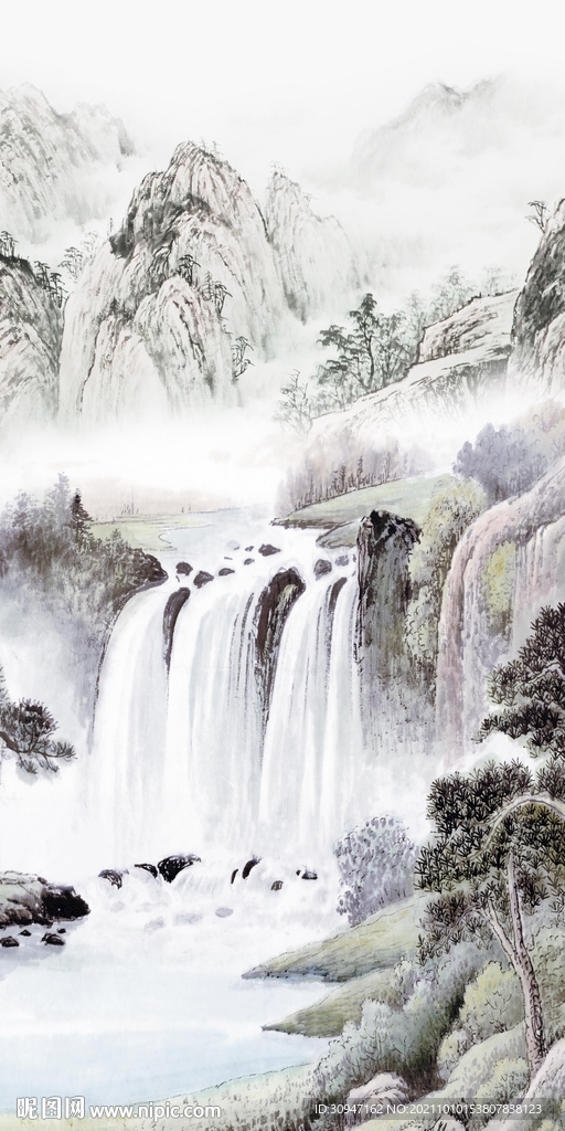 中式 山水最新玄关 TIF分层