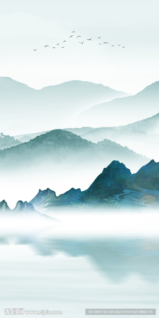 大气 山水简约玄关 TIF分层