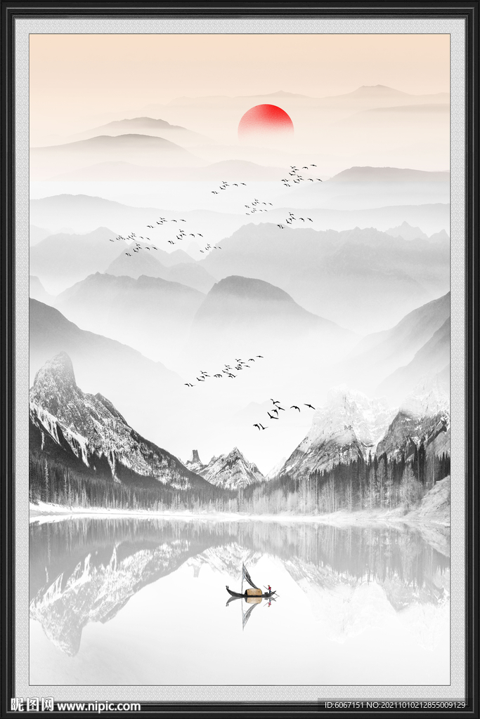 中式水墨山水装饰画