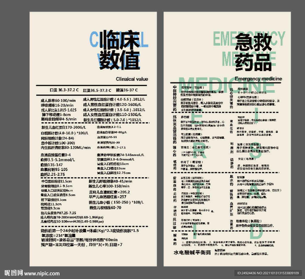 临床数值 急救药品