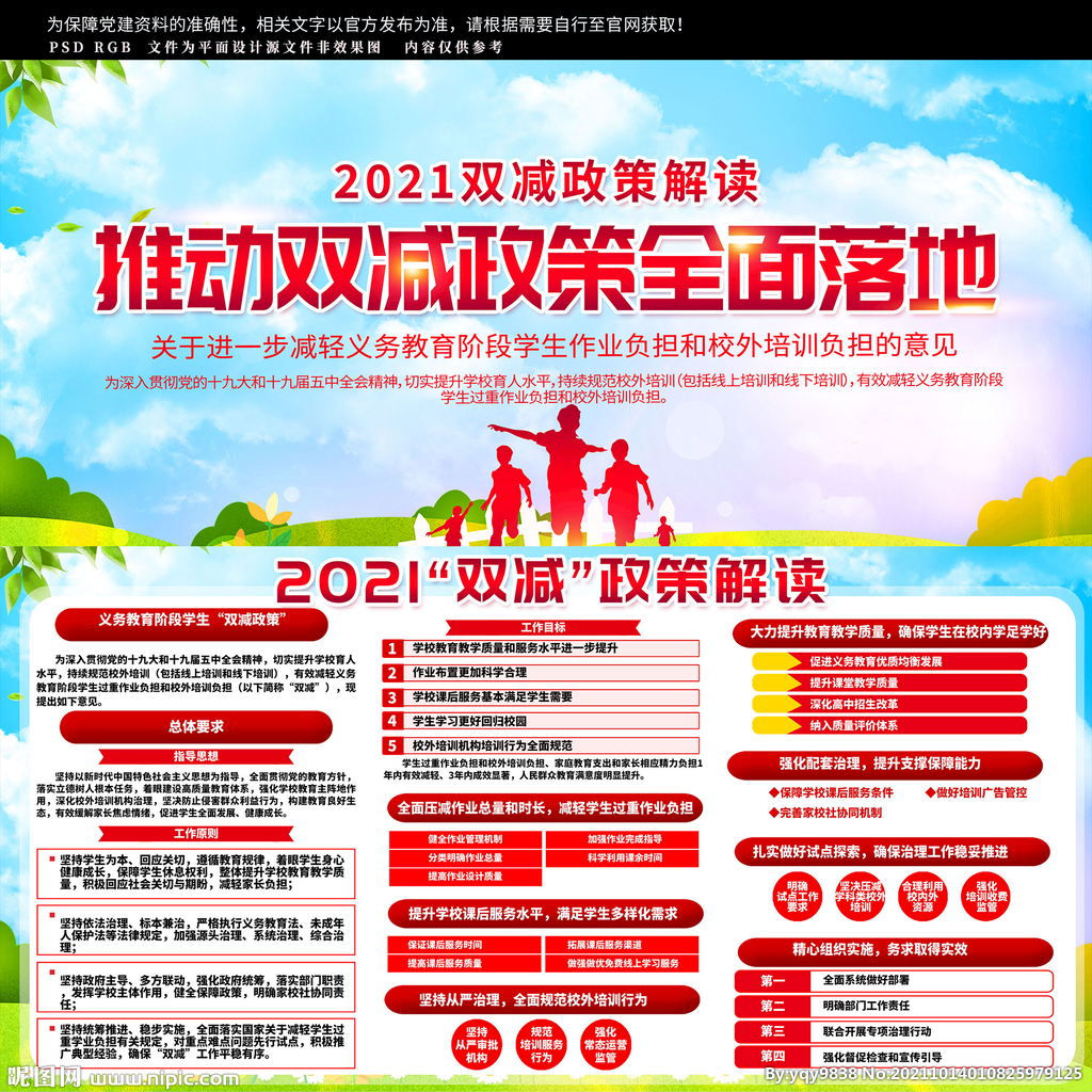 双减政策校园内容展板
