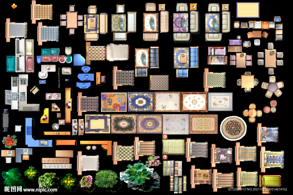 欧式家装清彩平素材PSD