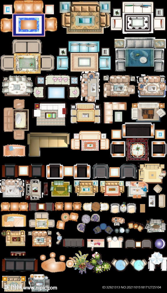 沙发高清彩平素材PSD