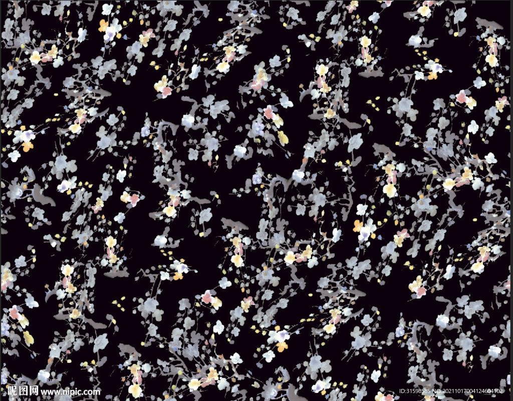 大牌 数码印花 乱花