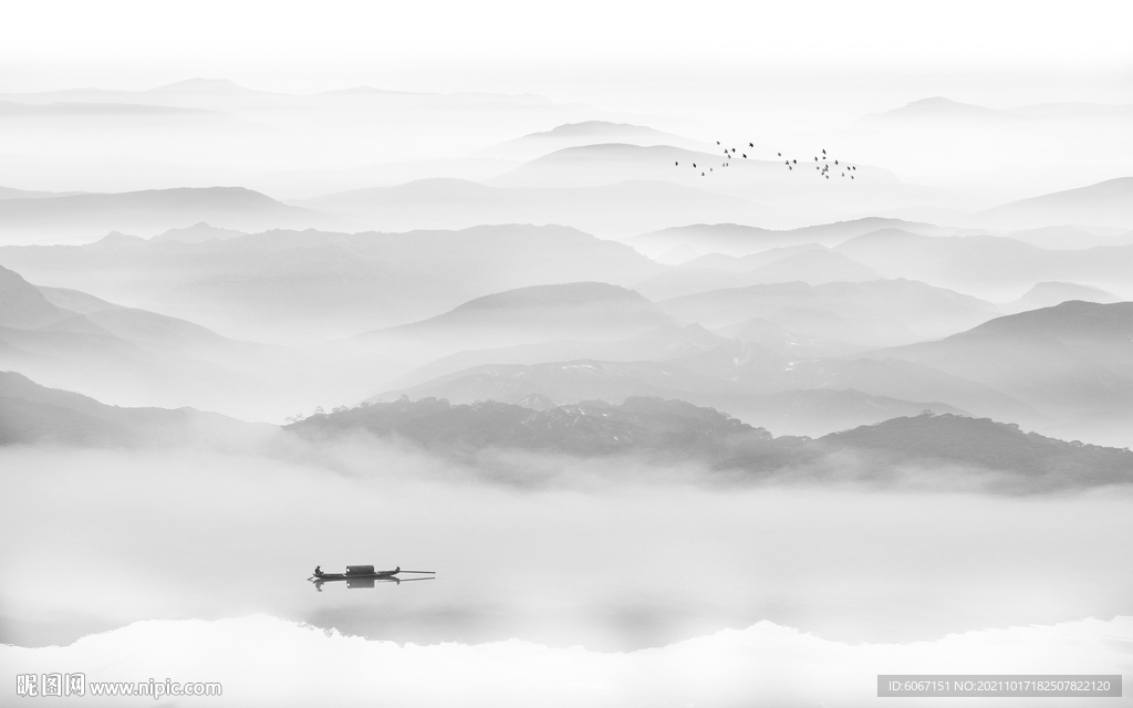 意境水墨山水画