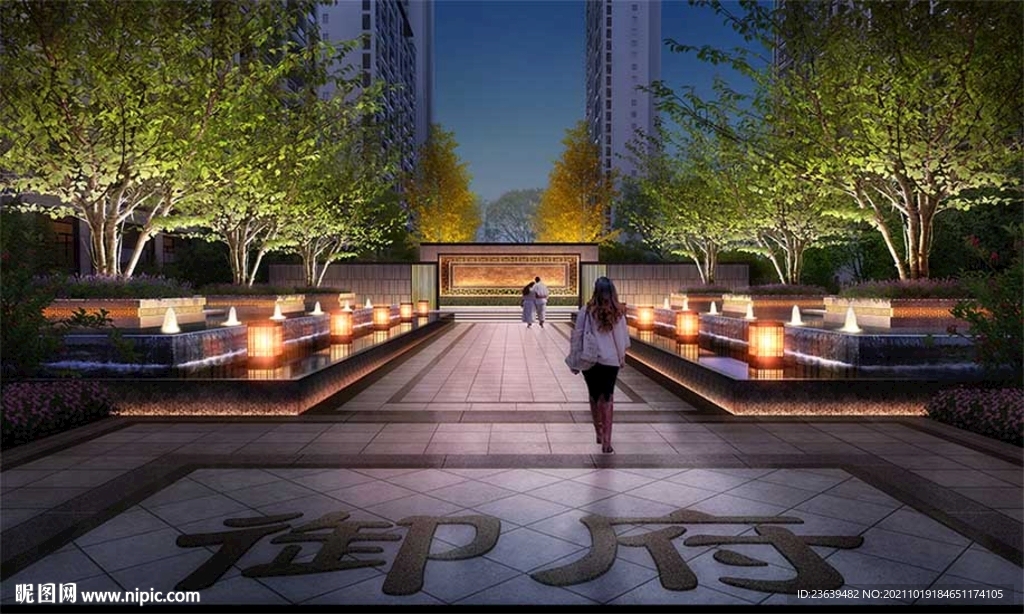 新中式住宅 景观效果图