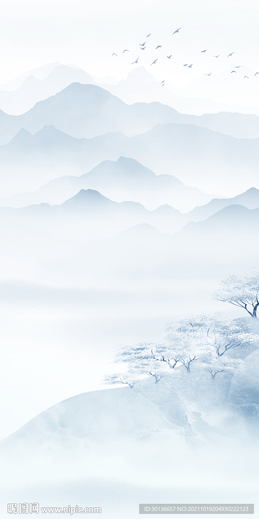 高清 高端山水玄关 TIF分层