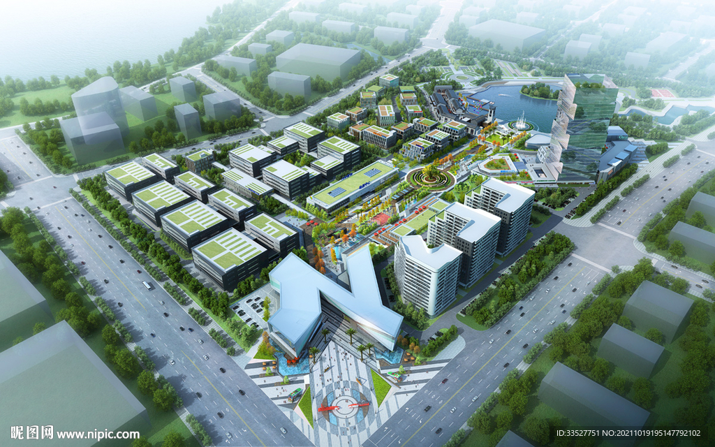 规划鸟瞰效果图