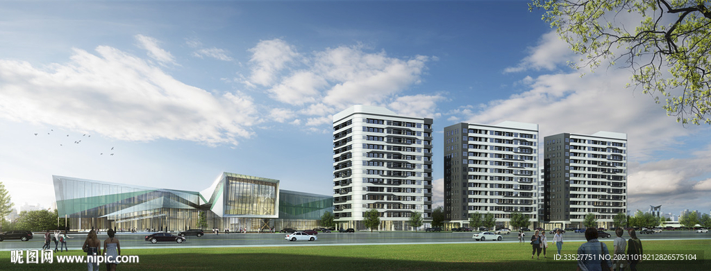 展览馆 体育馆 透视效果图