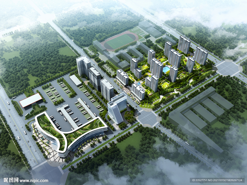 规划鸟瞰效果图