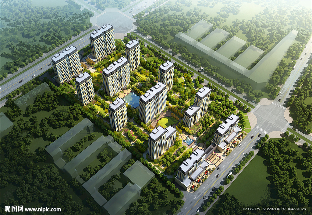 住宅鸟瞰效果图