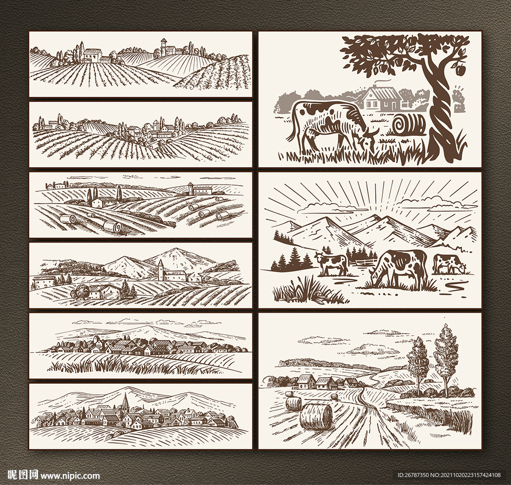 矢量手绘田园系列