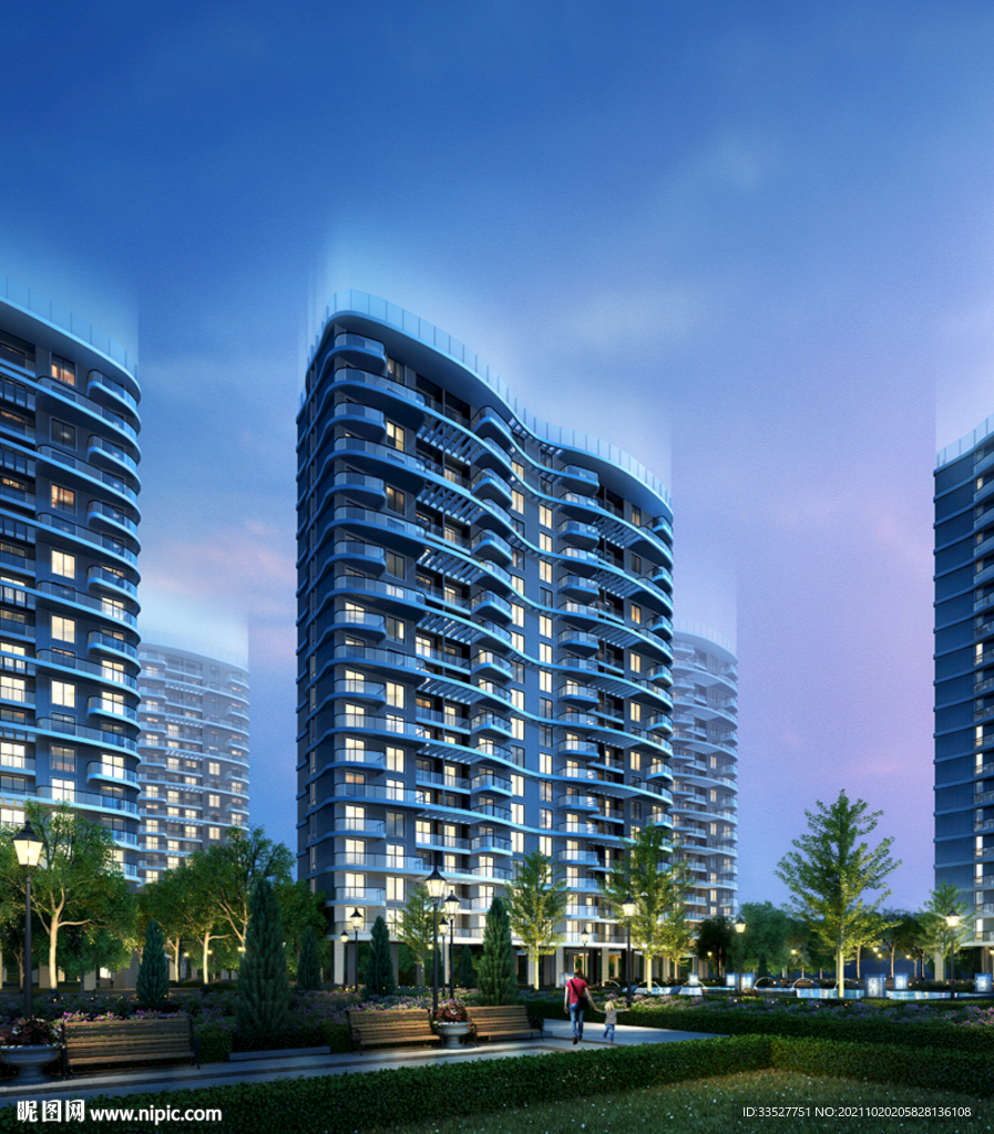 住宅透视夜景效果图