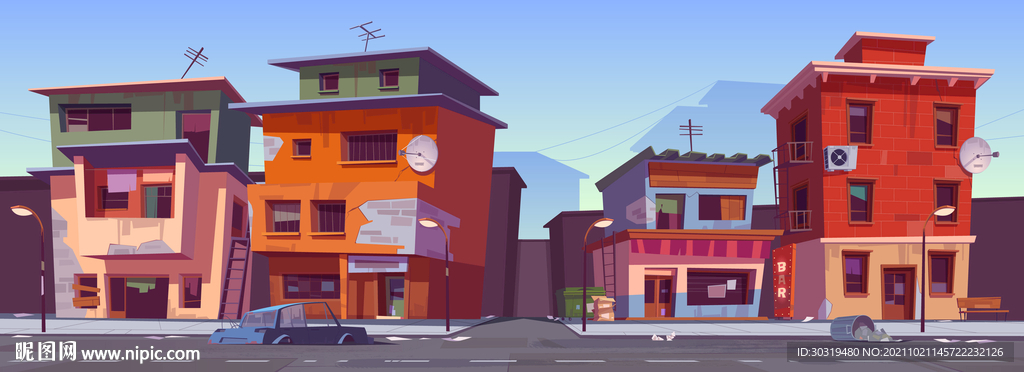 卡通城市楼房