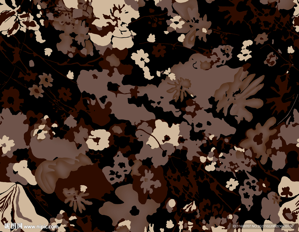 抽象色块几何花