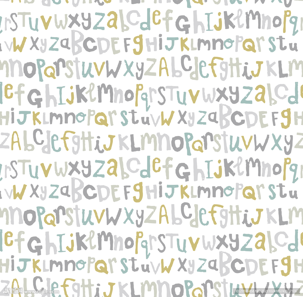 卡通英文字母兔子背景墙