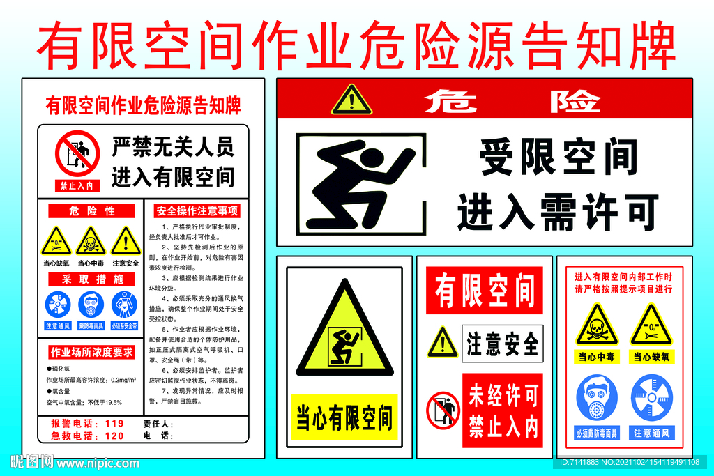 有限空间作业危险源告知牌