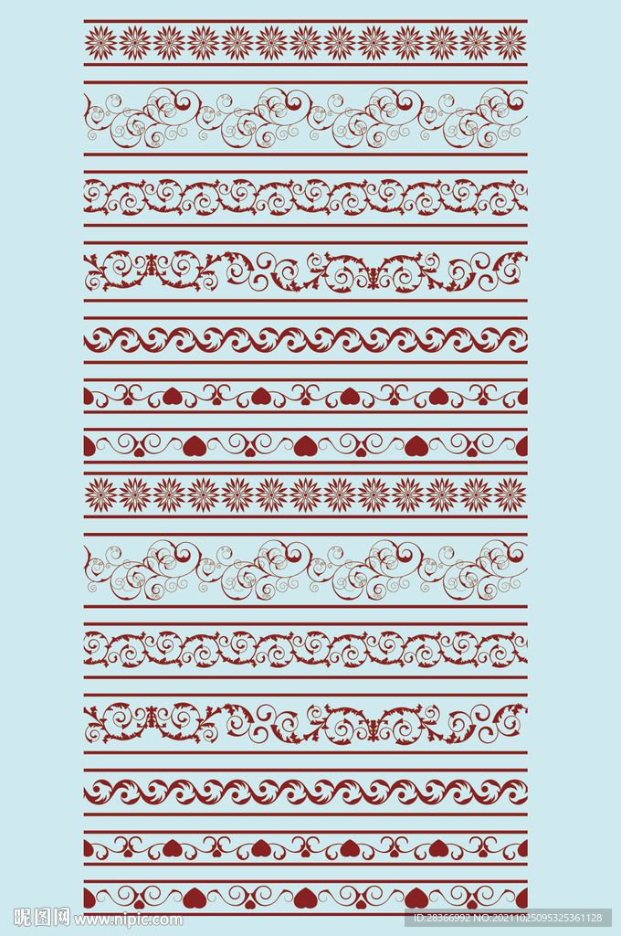 AI矢量欧式花边花纹边框