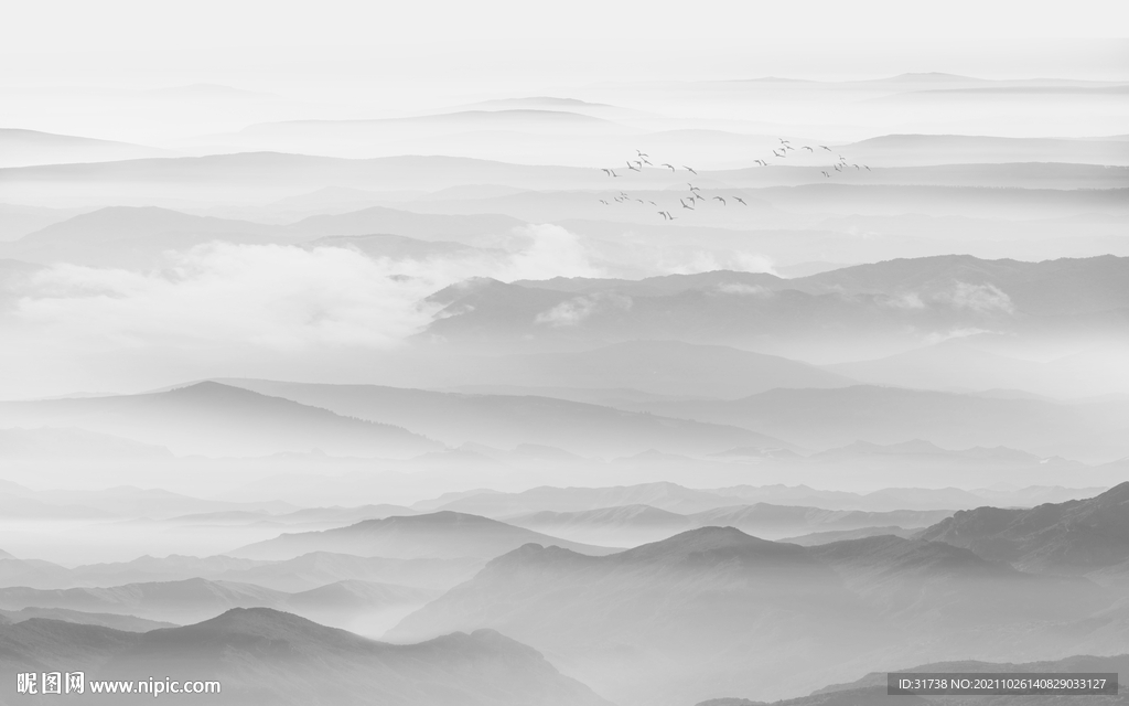 意境水墨山水画