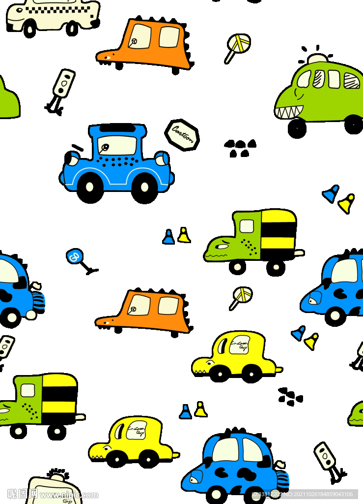 卡通 底纹 恐龙 汽车 童装 