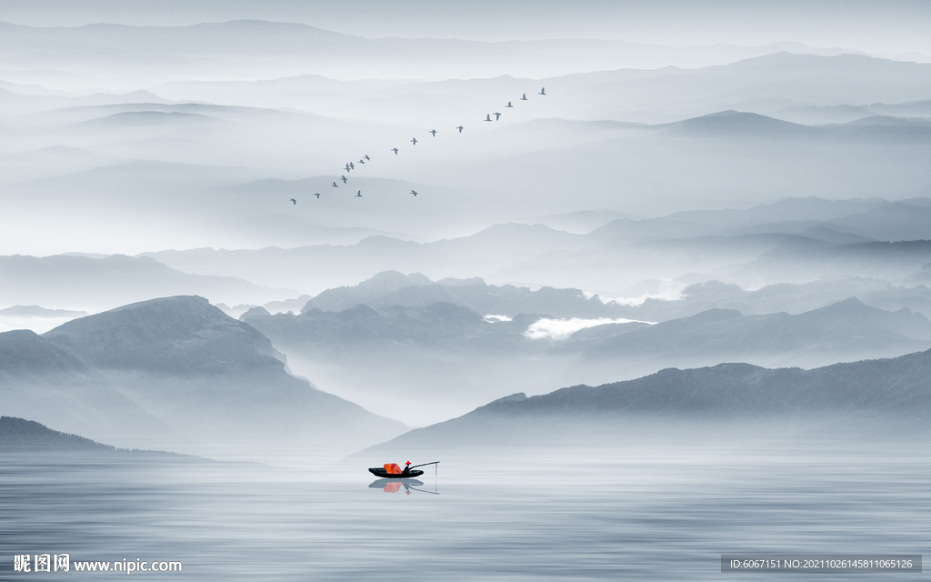 意境水墨山水画