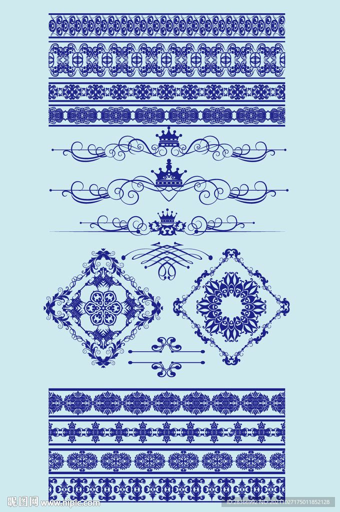 矢量欧式花纹花边
