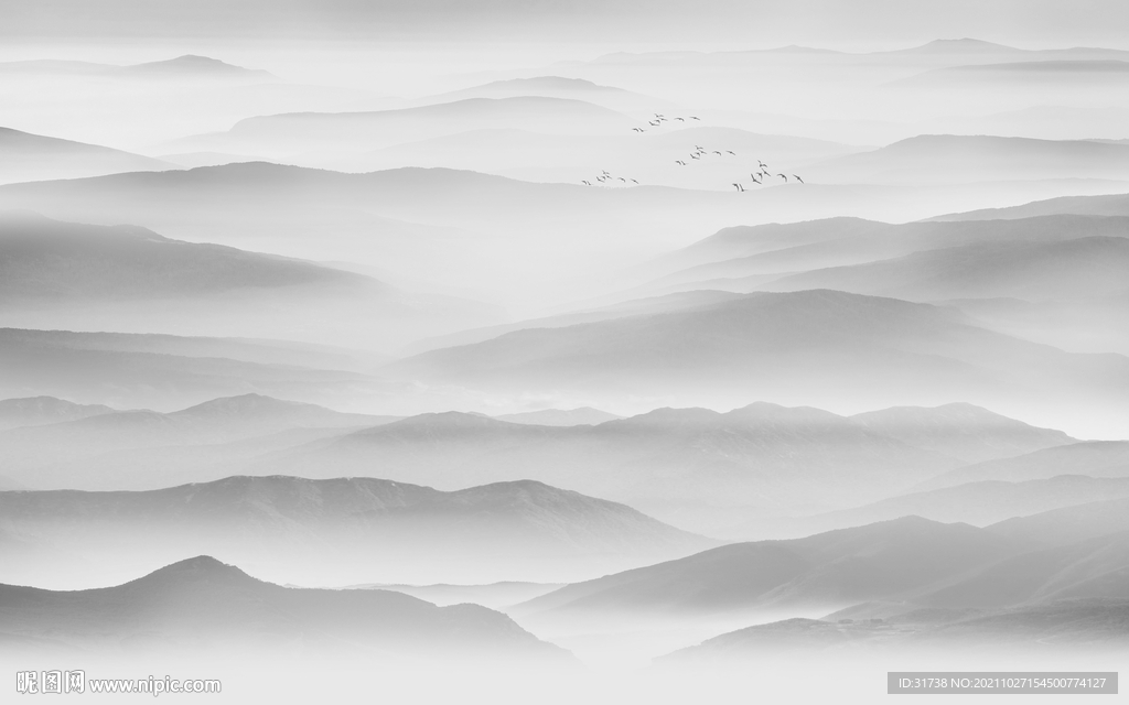 新中式水墨山水画