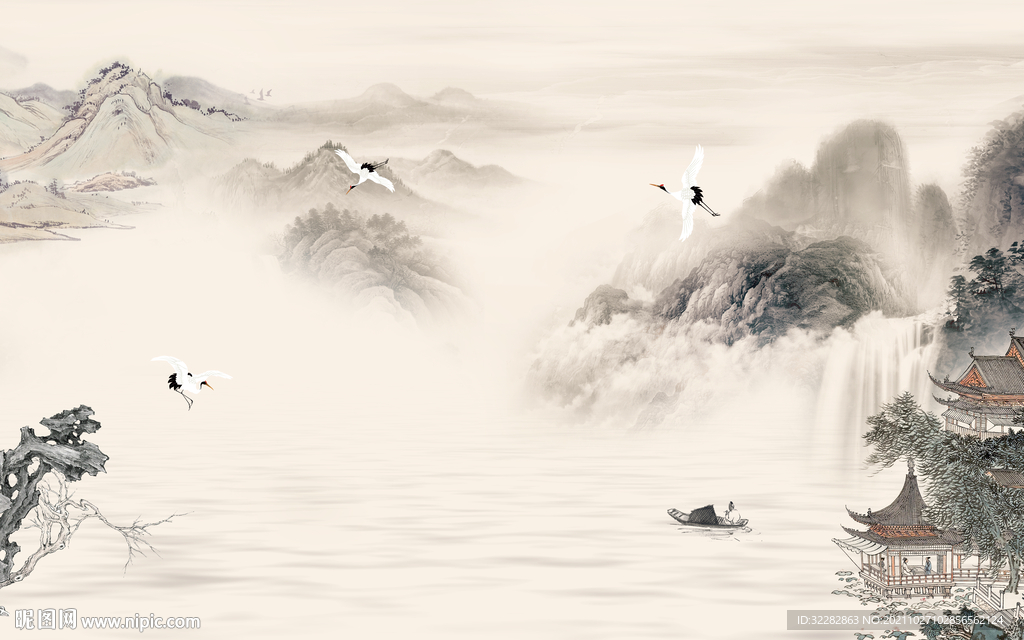 人气 意境背景山水 TIF分层