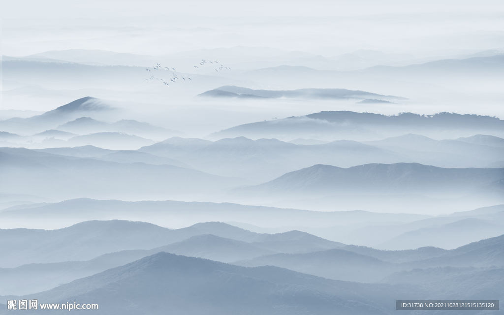 中式水墨山水背景墙