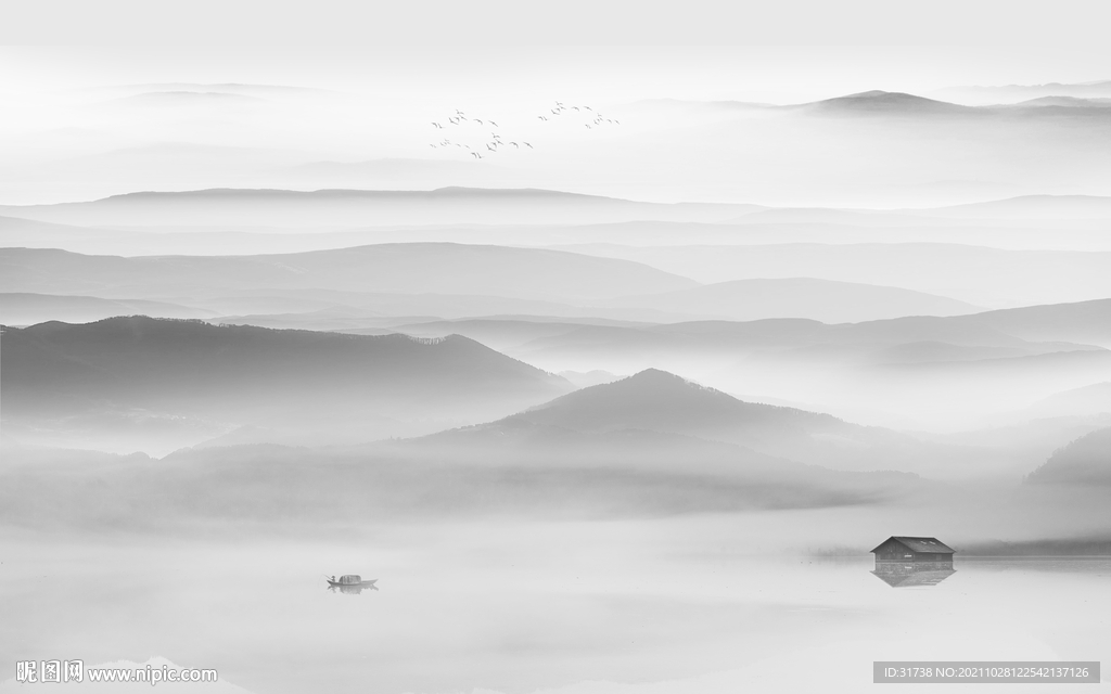 水墨意境山水画