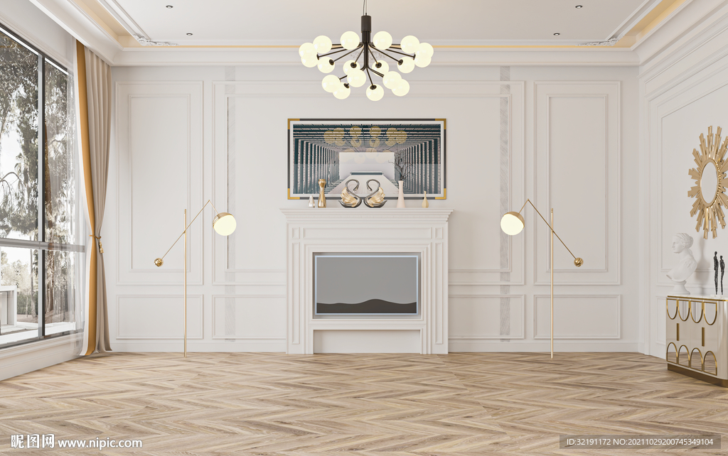 欧式客厅沙发背景墙