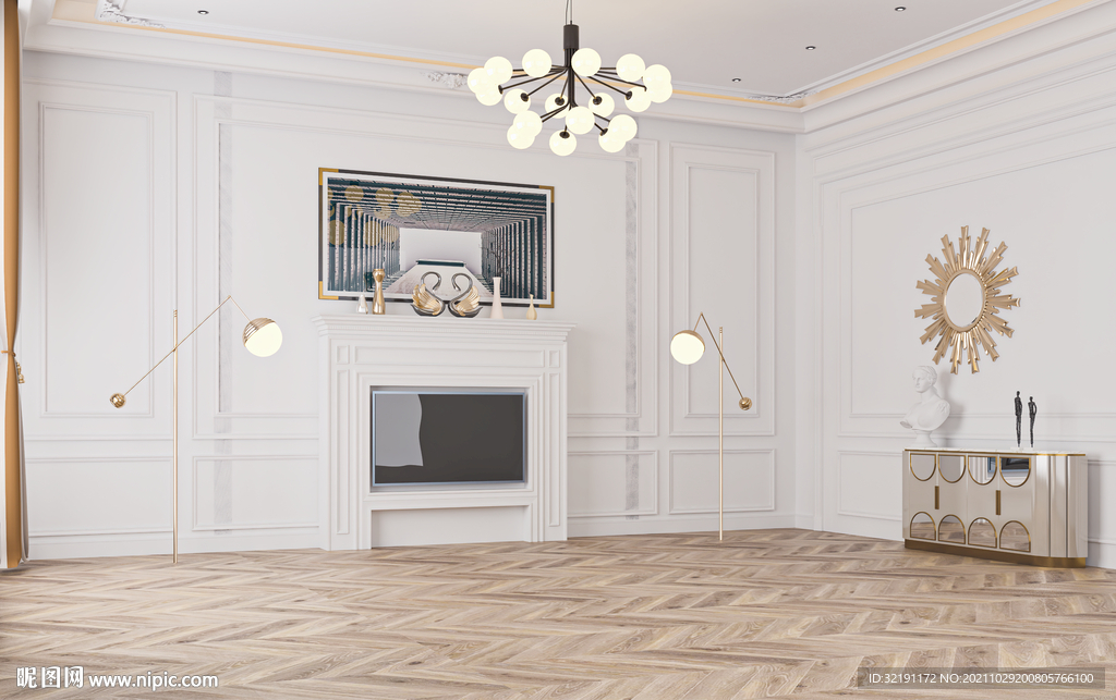 欧式客厅场景沙发空景